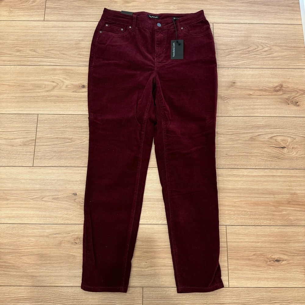 NWT Needle & Cloth Burgundy Corduroy Jeans Women’s Size 14